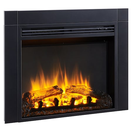 Edendirect 28'' Ventless Electric Fireplace Insert, Black, Remote Control, 750W/1500W EF321B
